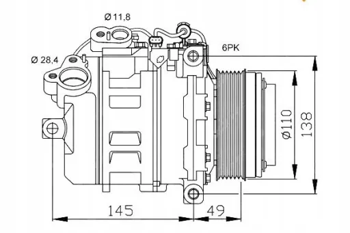 32533/NRF - Компрессор кондиционера bmw e90 320d,325d,330d 08- / nrf/ 6sbu14c nrf 32533 nrf