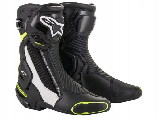 черевики SMX Plus V2, ALPINESTARS (чорний/білий/жовтий флуоресцентний, розмір 45)