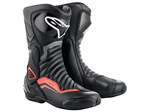 черевики S-MX 6, ALPINESTARS (чорний/сірий/флуоресцентно-червоний, розмір 37)